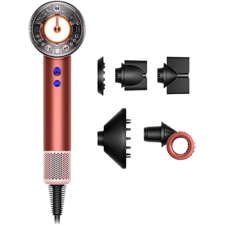 سشوار خانگی 220 وات دایسون مدل Supersonic nural HD16، موتور AC، وزن 2140 گرم، دارای سری متمرکزکننده باریک، متمرکزکننده پهن، سری برسدار گرد پهن، سری چرخشی، سری شانهدار، کیف نگهدارنده با ویژگی صافکنندگی، با قابلیت عملکرد توربو سشوار خانگی 220 وات دایسون مدل Supersonic nural HD16، موتور AC، وزن 2140 گرم، دارای سری متمرکزکننده باریک، متمرکزکننده پهن، سری برسدار گرد پهن، سری چرخشی، سری شانهدار، کیف نگهدارنده با ویژگی صافکنندگی، با قابلیت عملکرد توربو